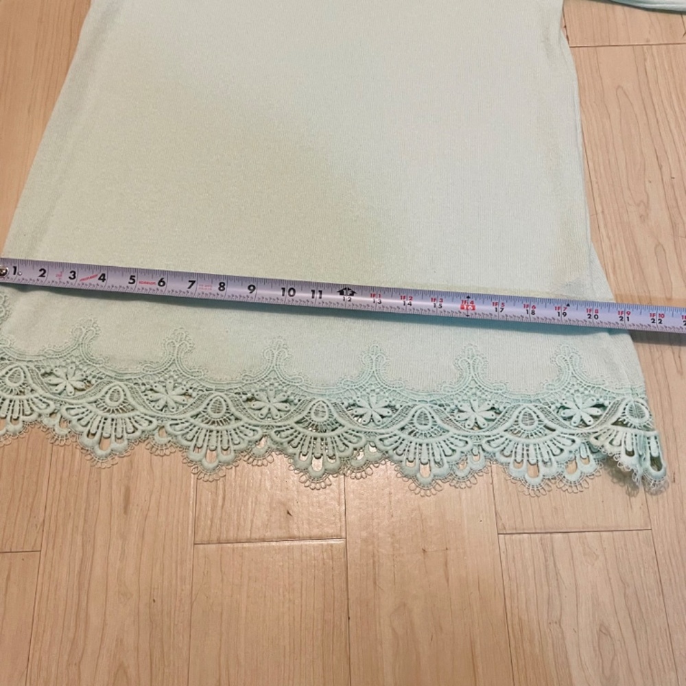 Soft  Surroundings Mint Green Olivia Lace Hem Tunic Sweater Top, Si… - Picture 10 of 16